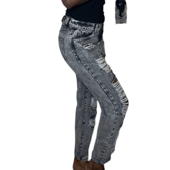 Grey Distressed Denim Jeans - Picture 4 of 4